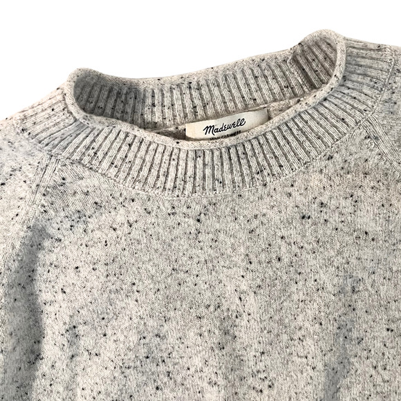 Madewell Donegal Gray 100% Cashmere Sweater Size XS Ribbed Detailing Super Soft - Picture 4 of 6